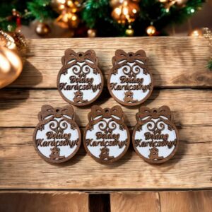 Kettő rétegű,,Boldog Karácsonyt" feliratos dísz