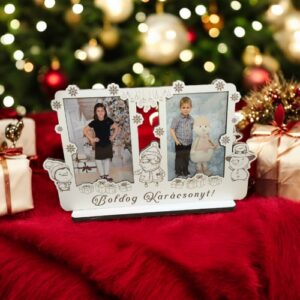 Karácsonyi képtartó egyedi gravírral
