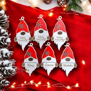 Manó táblával karácsonyfadísz