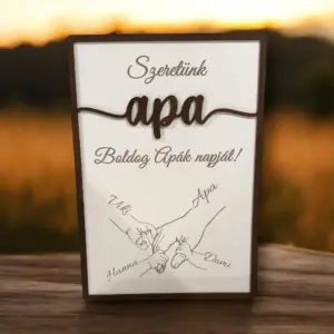 Apa és gyermekei asztali dísz