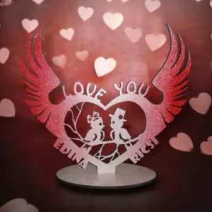 Valentin napi szárnyas asztali dísz