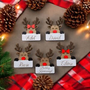 Rénszarvas dísz táblával